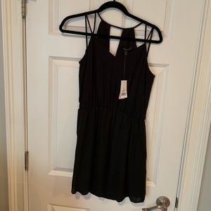 Black slip style dress.